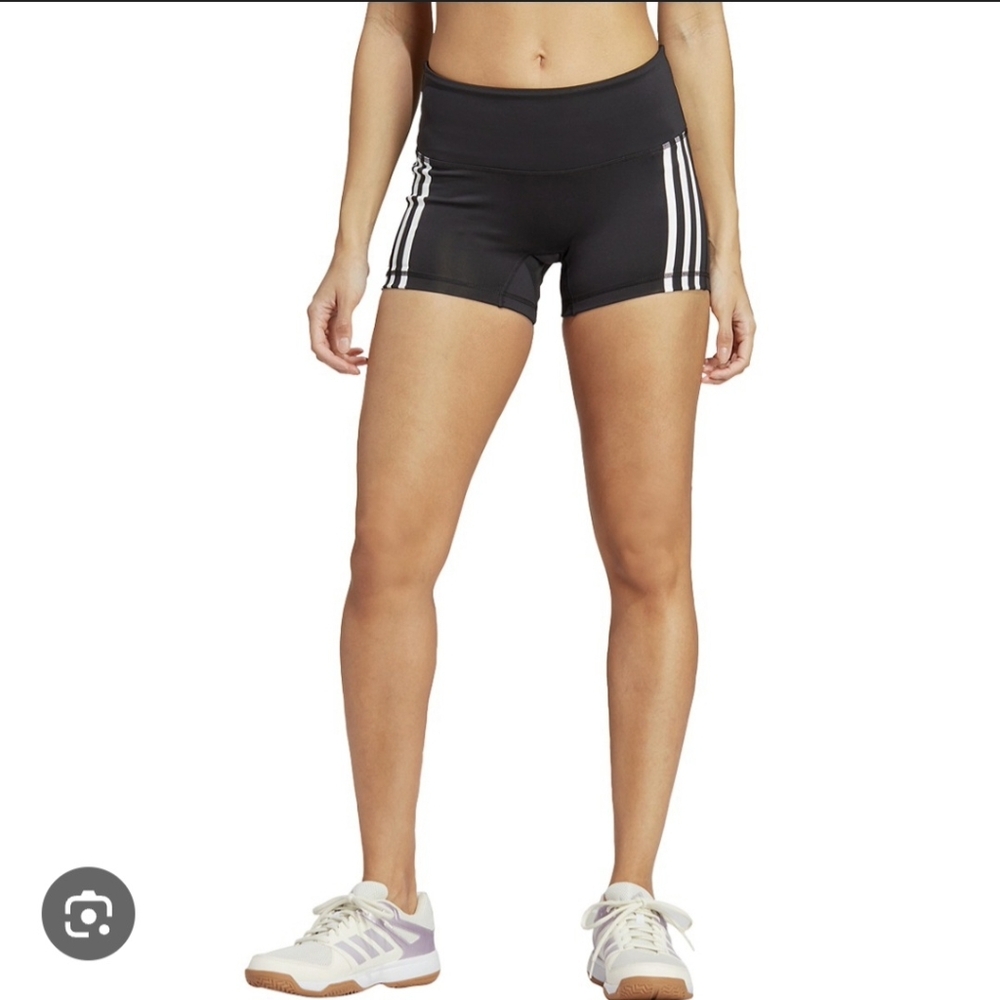 Adidas Women’s Black Performance Shorts with White Stripes